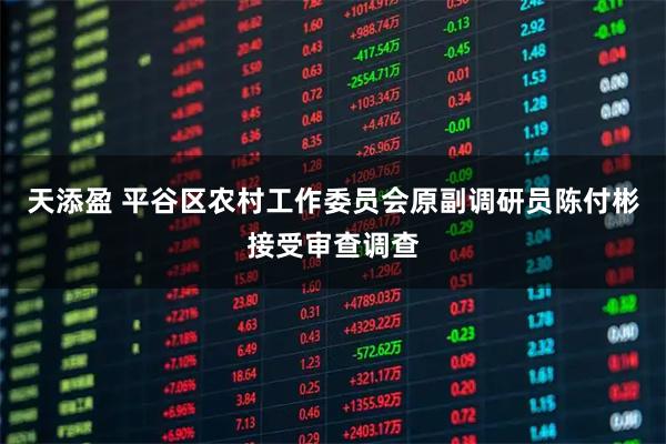 天添盈 平谷区农村工作委员会原副调研员陈付彬接受审查调查